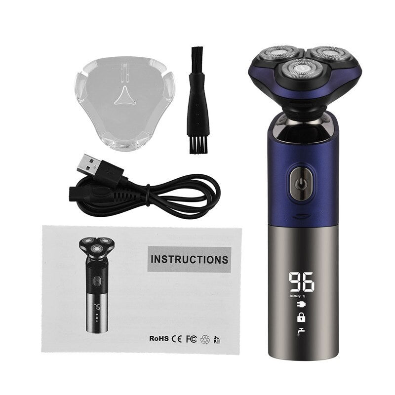 3D Waterproof Electric Shaver For Men Beard Trimmer Digital LED - Anna's Shop