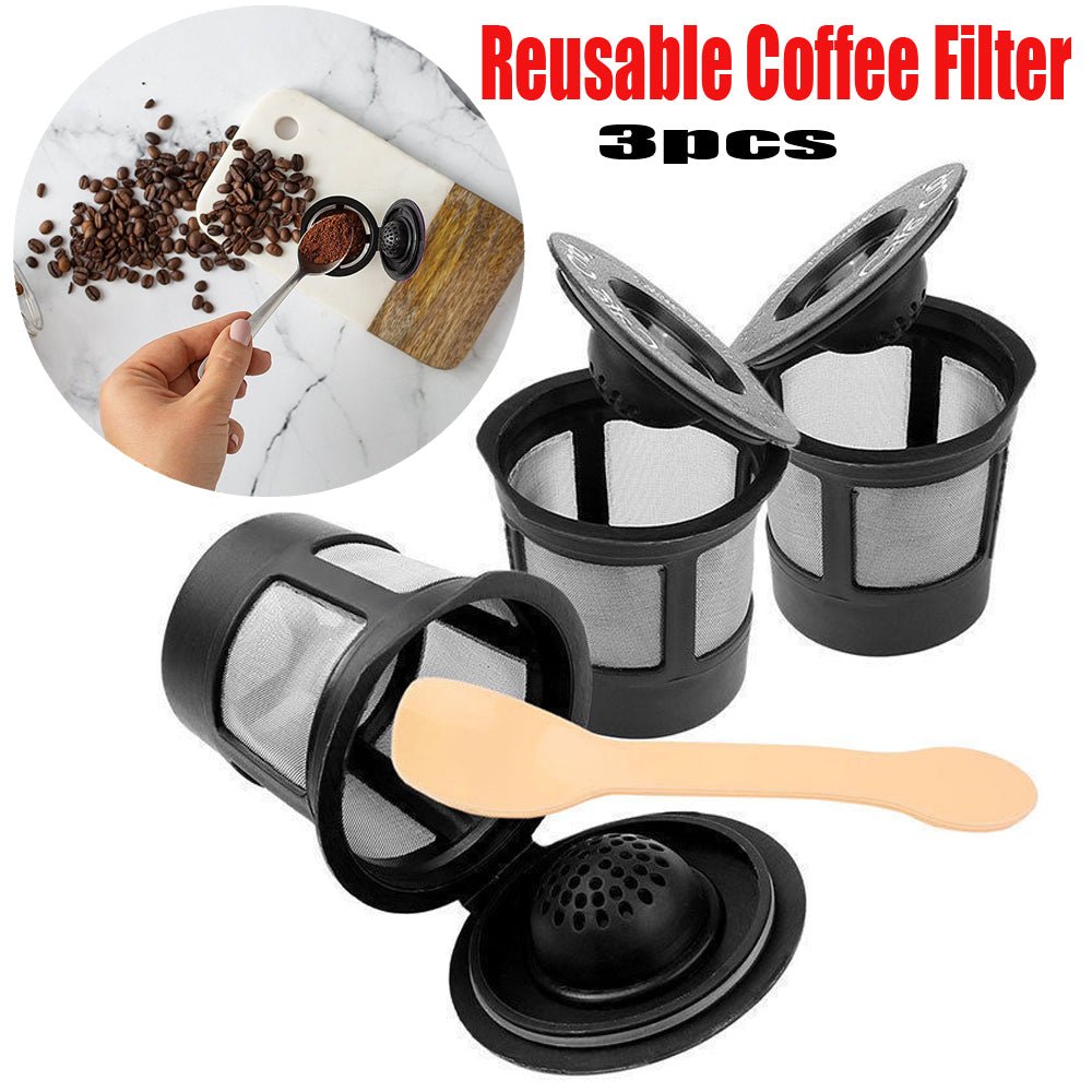 3pcs Reusable Coffee Filter Pod with Spoon - Anna's Shop