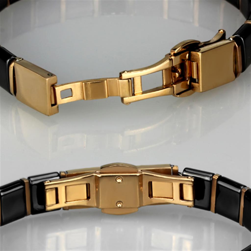 3W986 - IP Rose Gold(Ion Plating) Stainless Steel Bracelet with Cerami - Anna's Shop