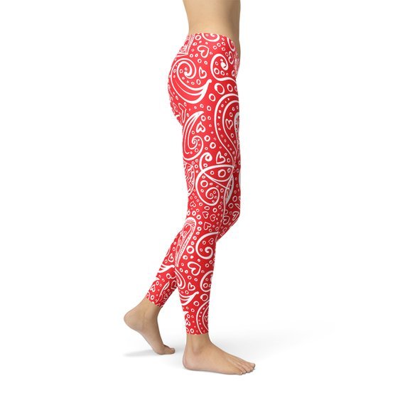 Abstract Floral Hearts Leggings - Anna's Shop