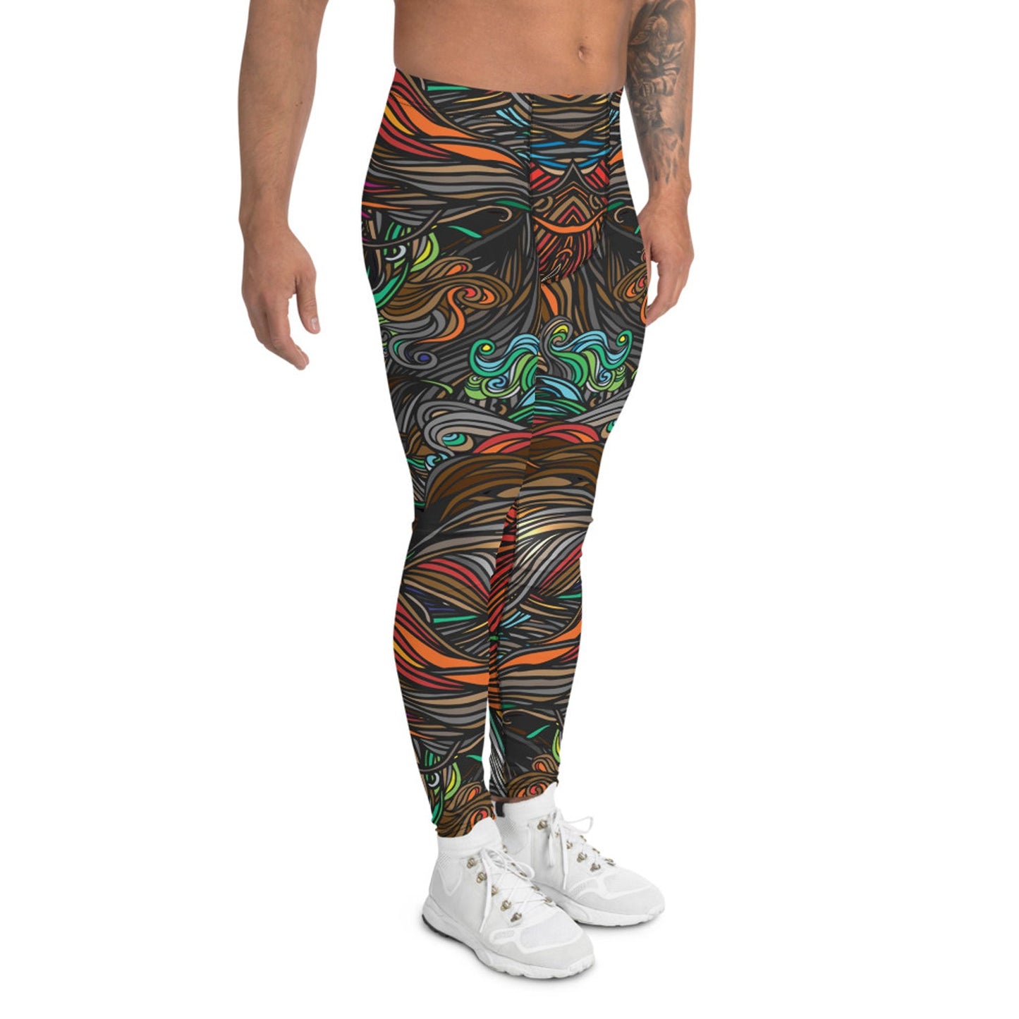 Abstract Swirls Leggings for Men - Anna's Shop