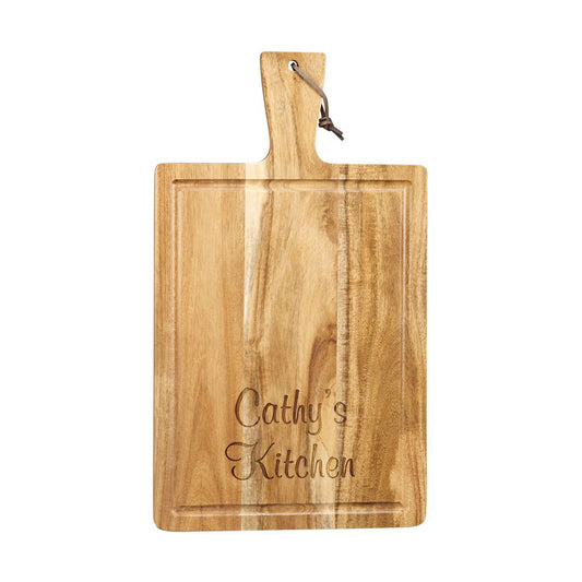 Acacia Wood Cutting Board with Handle - Anna's Shop