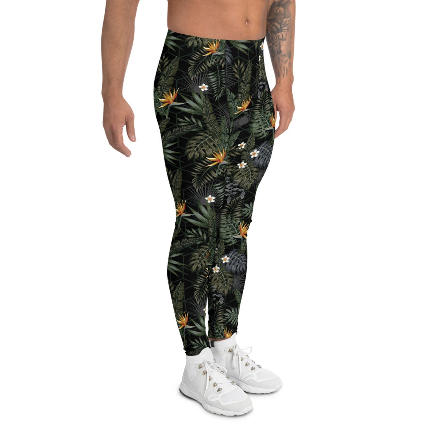 Bird of Paradise Mens Black Leggings - Anna's Shop