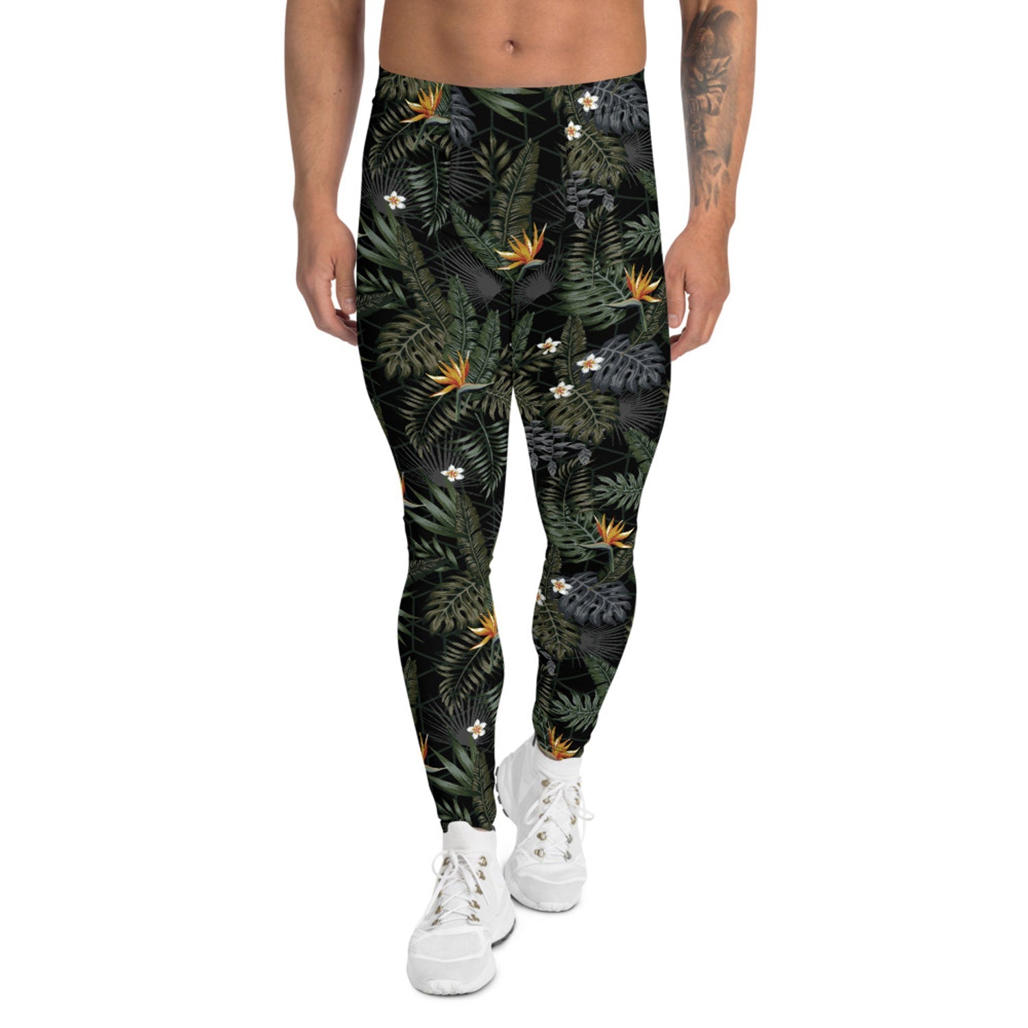 Bird of Paradise Mens Black Leggings - Anna's Shop