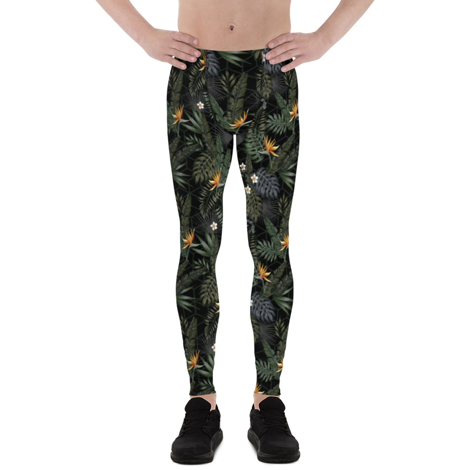 Bird of Paradise Mens Black Leggings - Anna's Shop