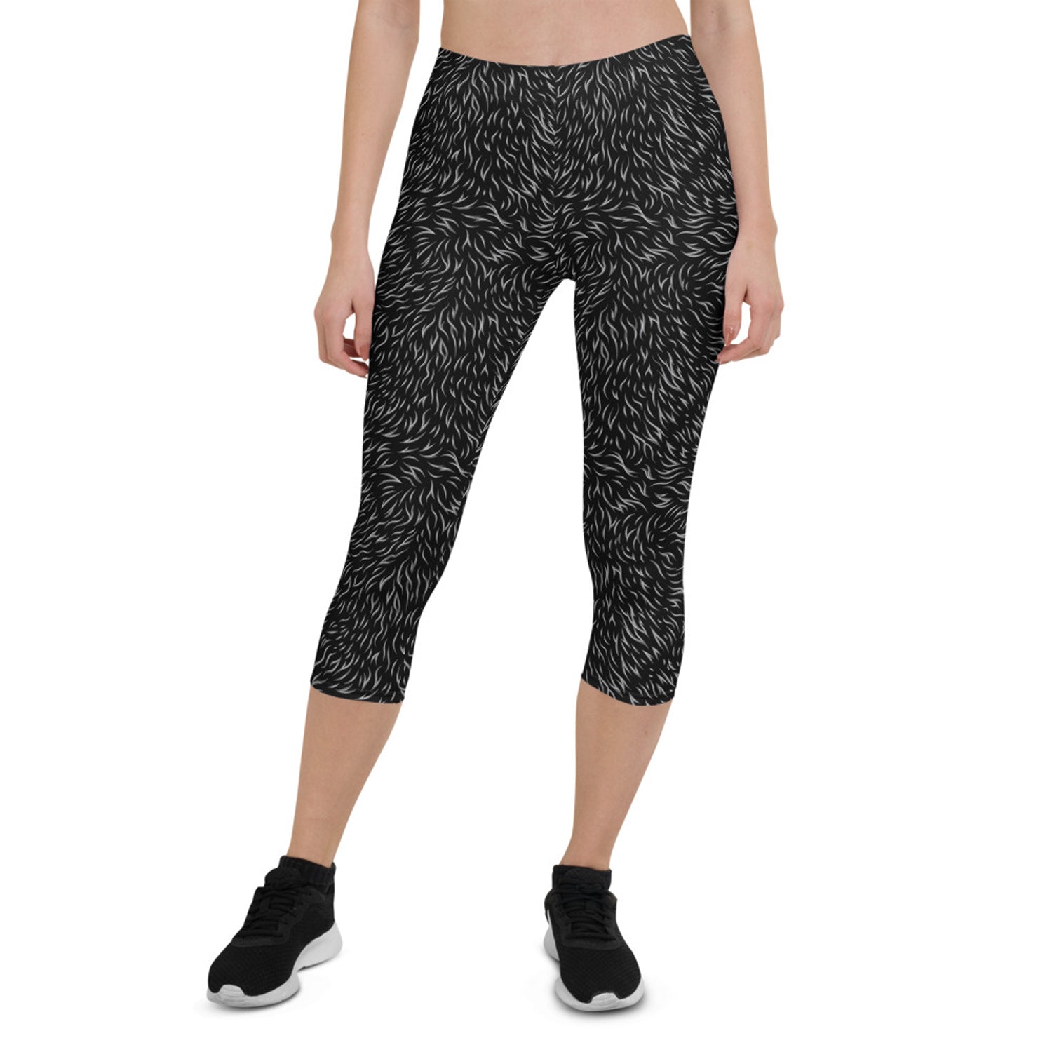 Black Bear Fur Capri Leggings for Women - Anna's Shop