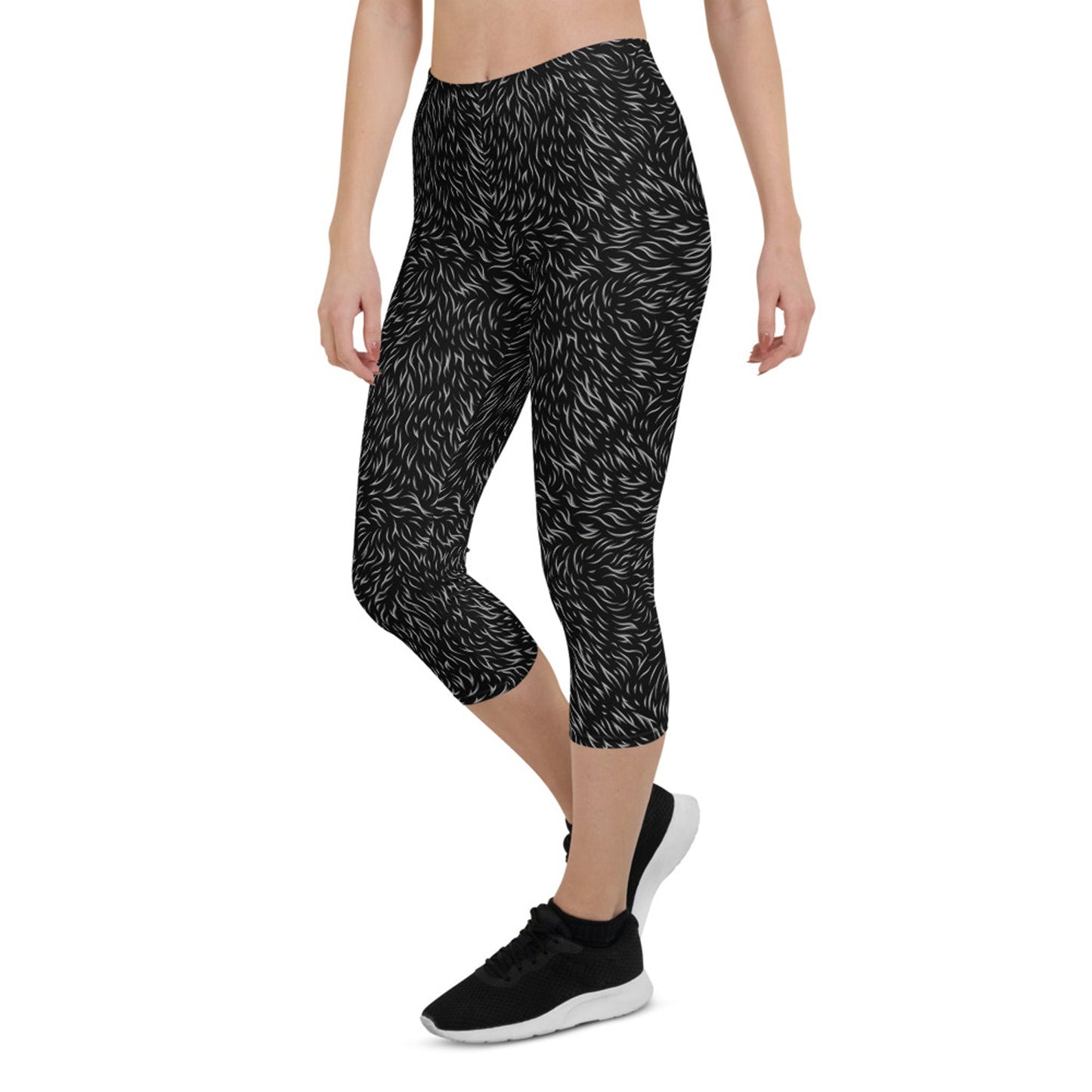 Black Bear Fur Capri Leggings for Women - Anna's Shop