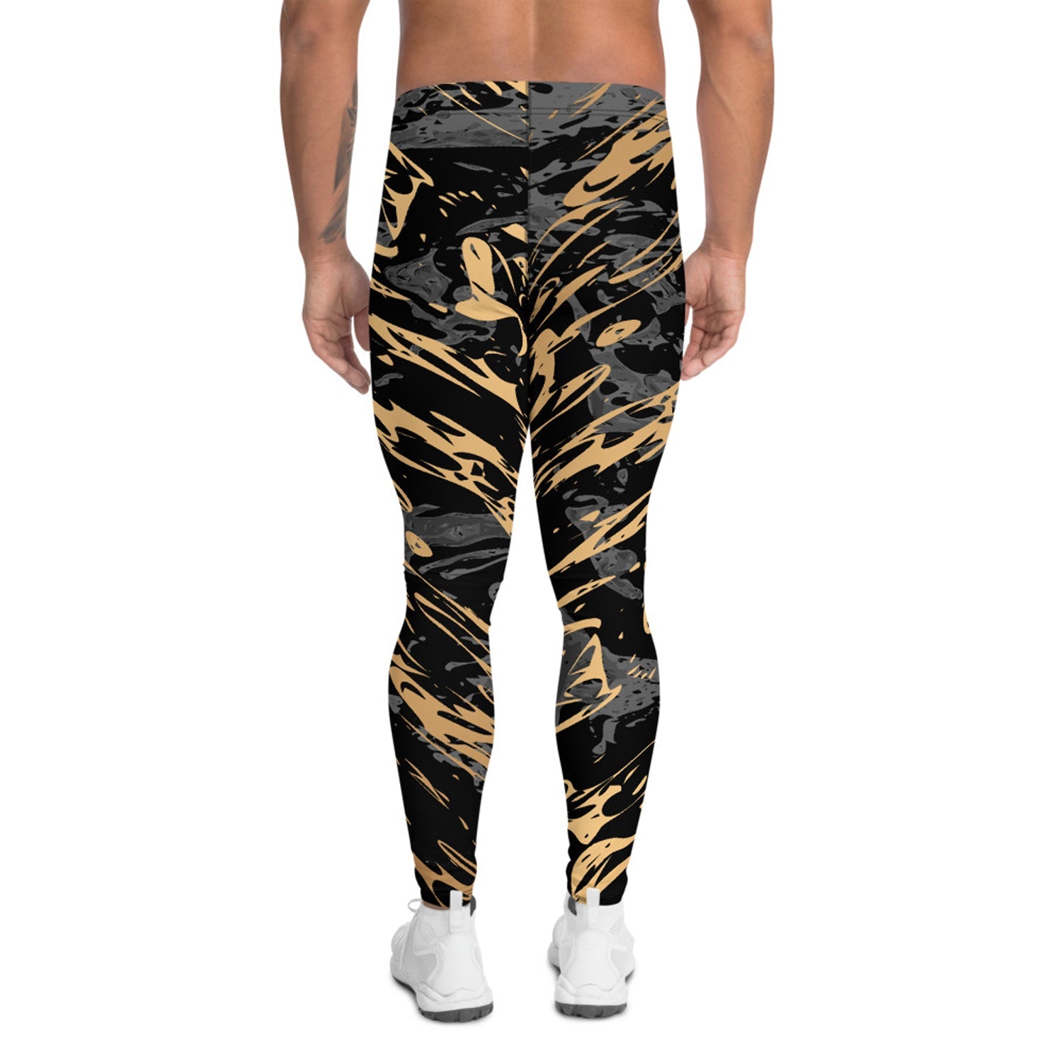 Black Marble with Gold Splash Leggings for Men - Anna's Shop