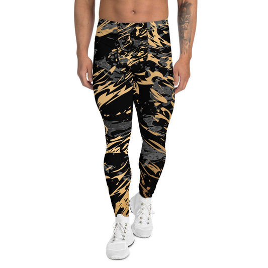 Black Marble with Gold Splash Leggings for Men - Anna's Shop