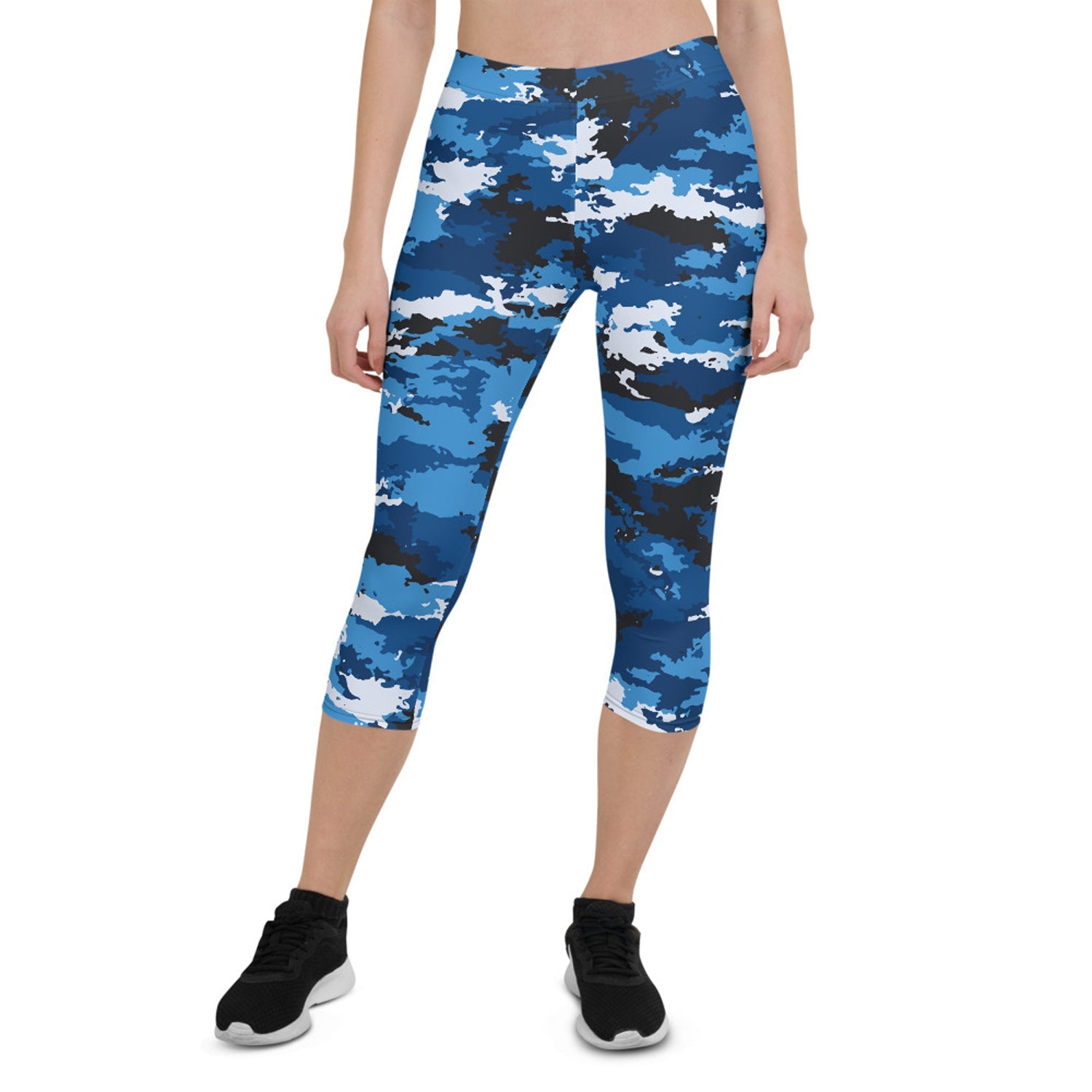 Blue Camo Capri Leggings for Women - Anna's Shop