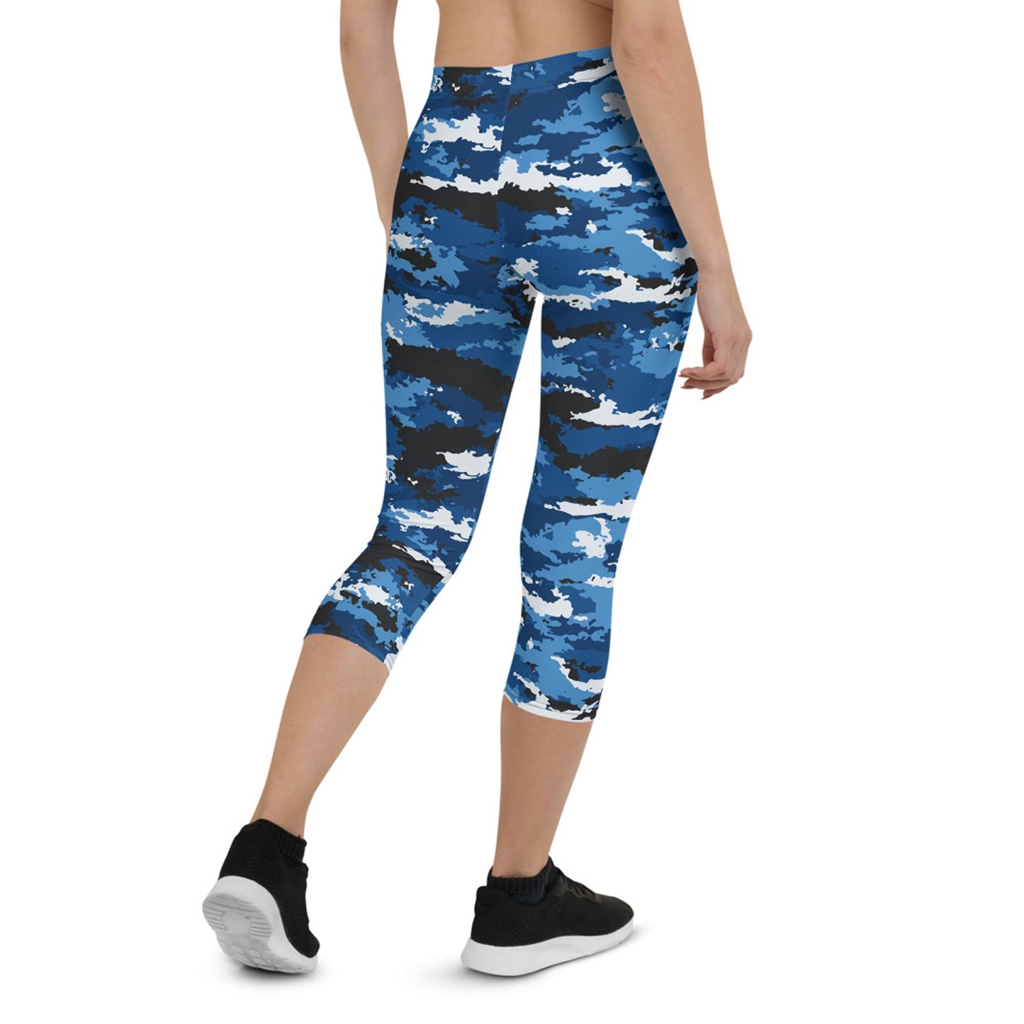 Blue Camo Sports Capri Leggings - Anna's Shop