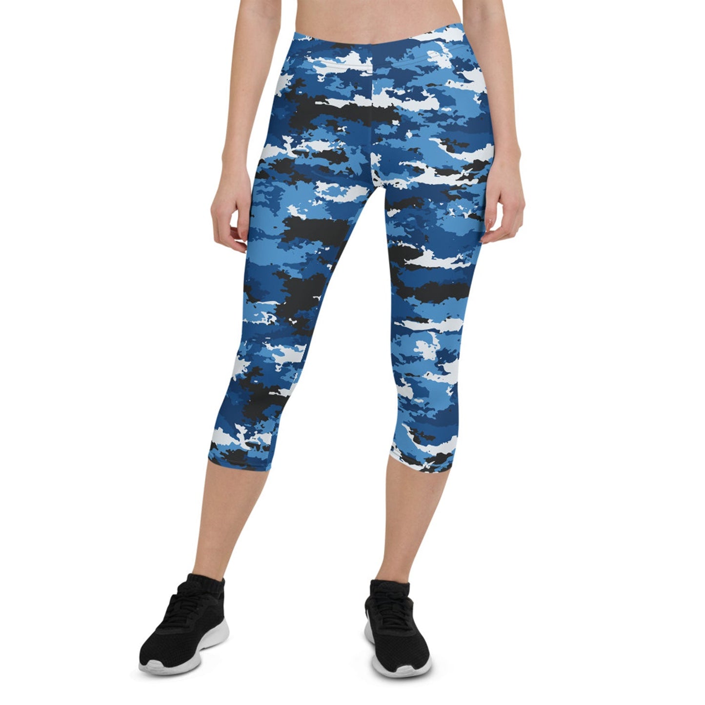 Blue Camo Sports Capri Leggings - Anna's Shop