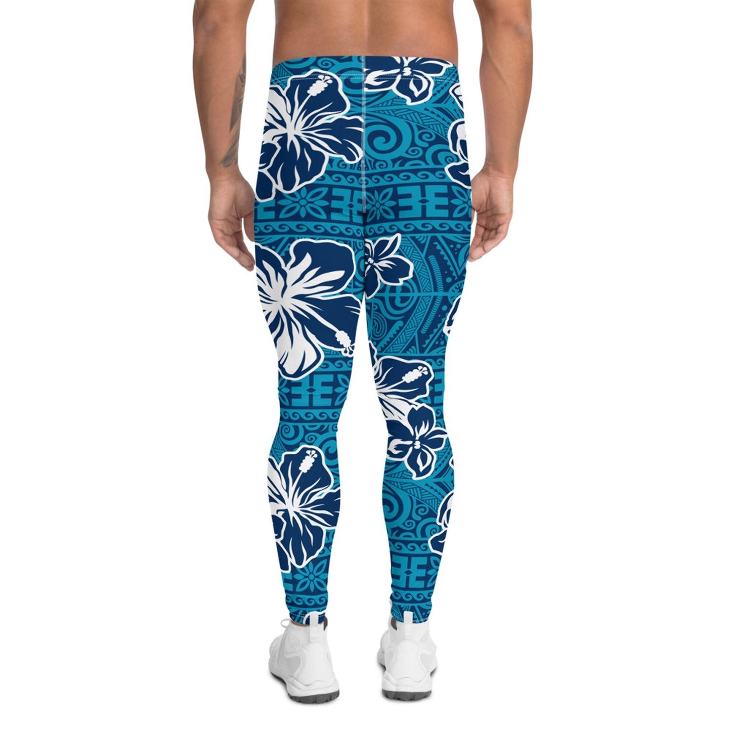 Blue Hawaii Floral Leggings for Men - Anna's Shop