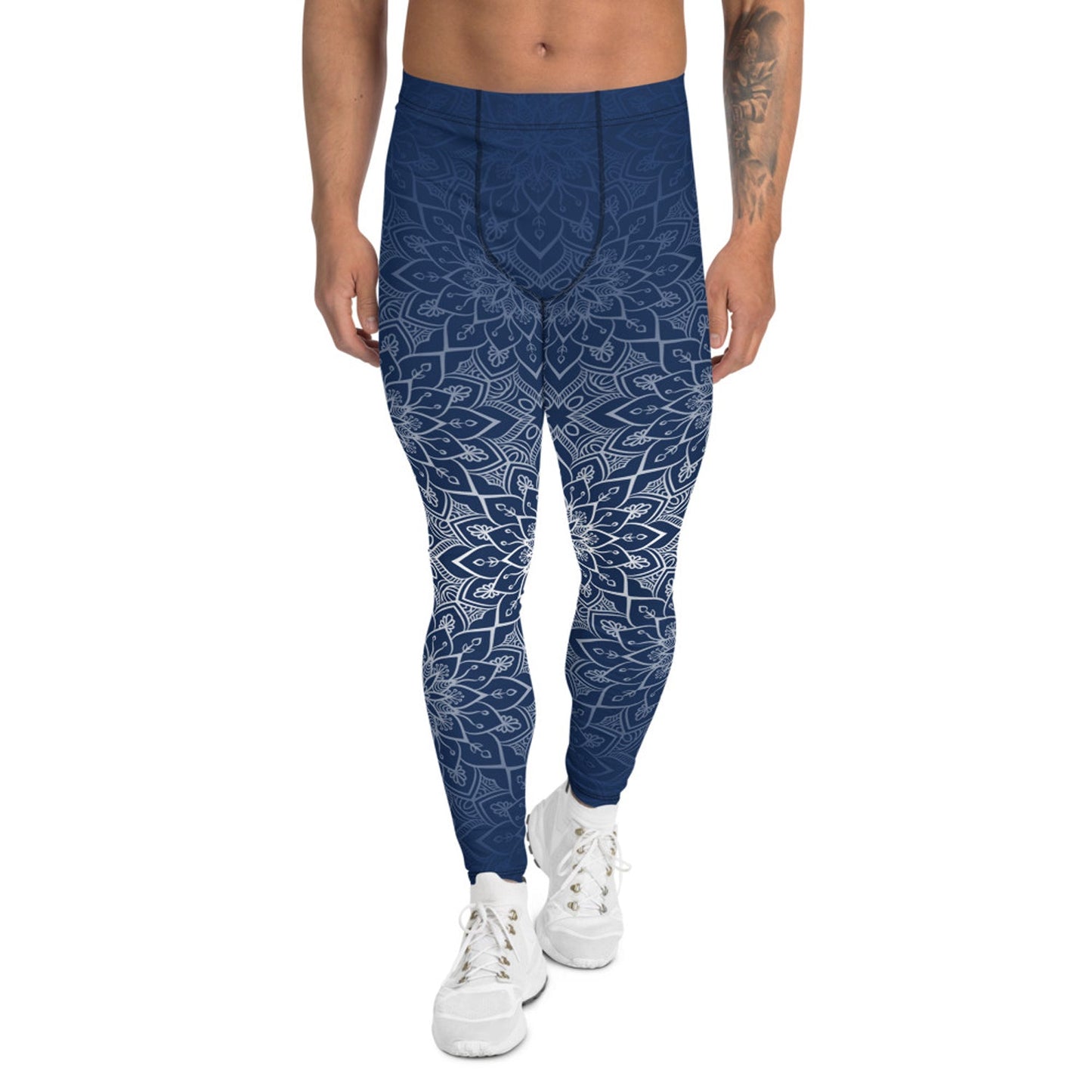 Blue Mandala Leggings for Men - Anna's Shop