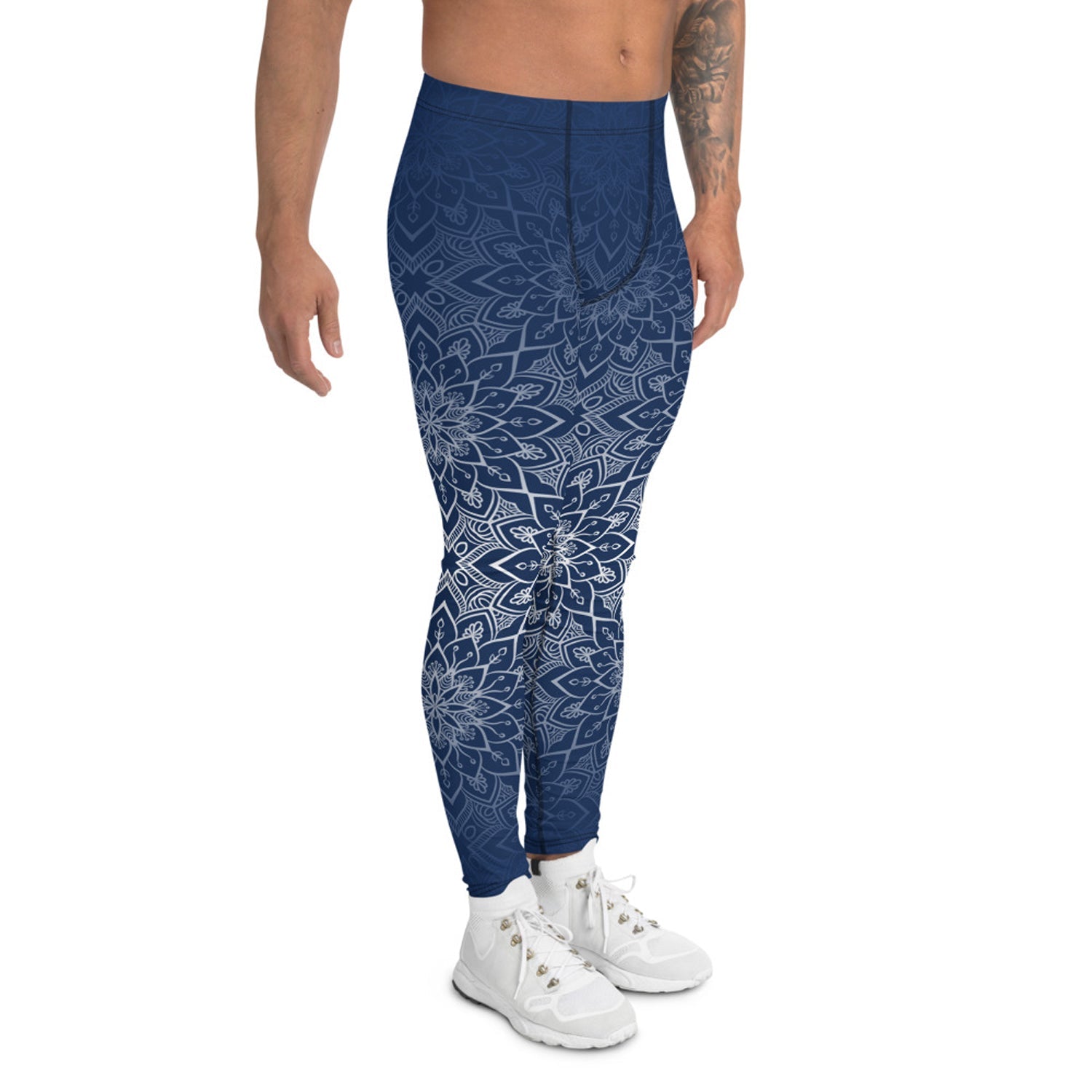 Blue Mandala Leggings for Men - Anna's Shop