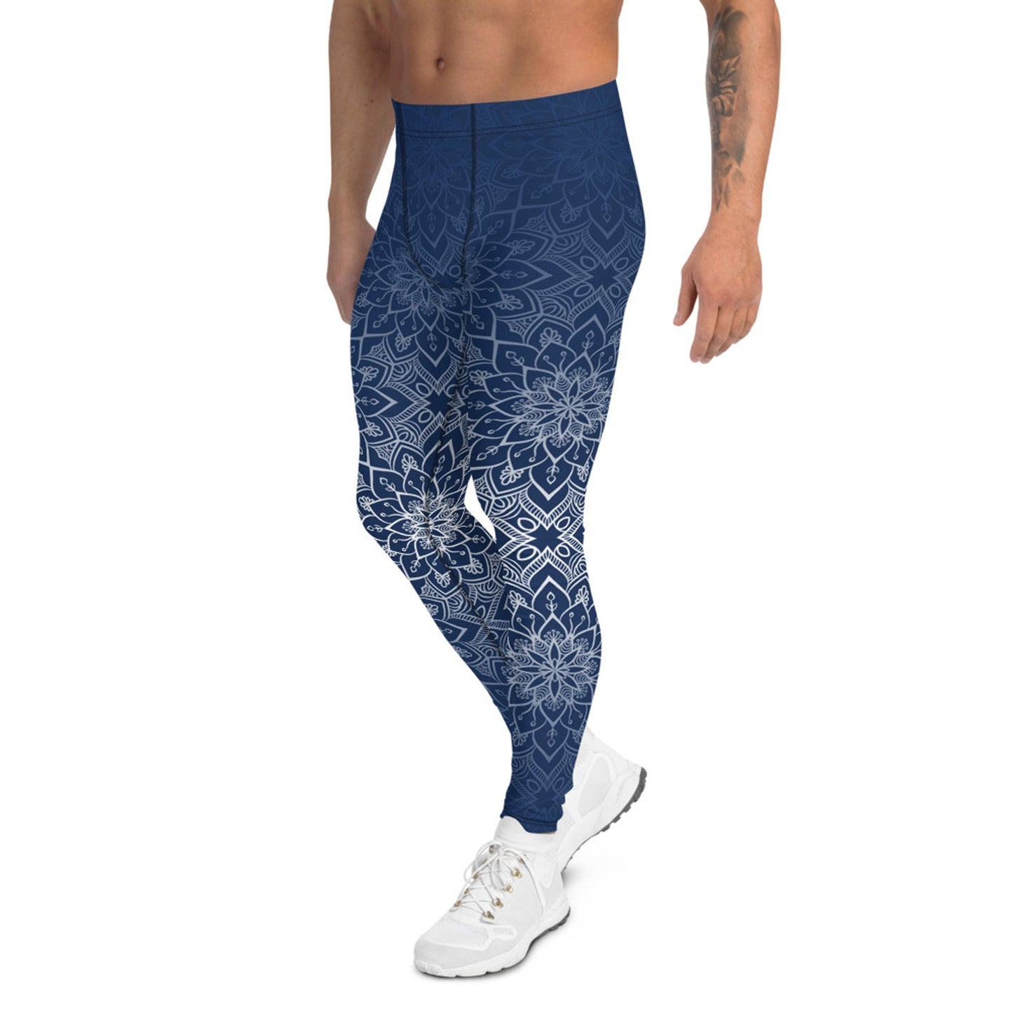 Blue Mandala Leggings for Men - Anna's Shop