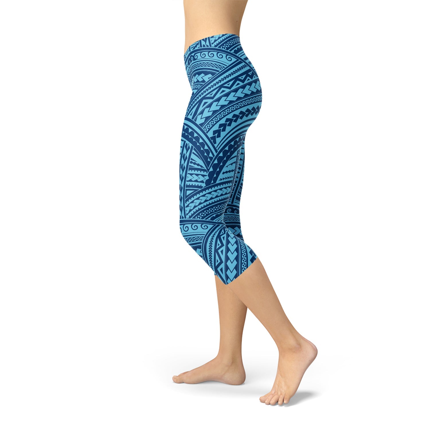 Blue Maori Capri Leggings - Anna's Shop