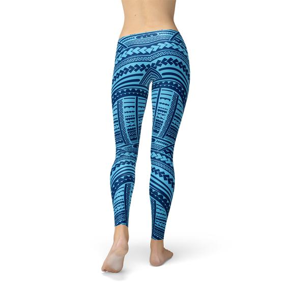 Blue Maori Leggings - Anna's Shop