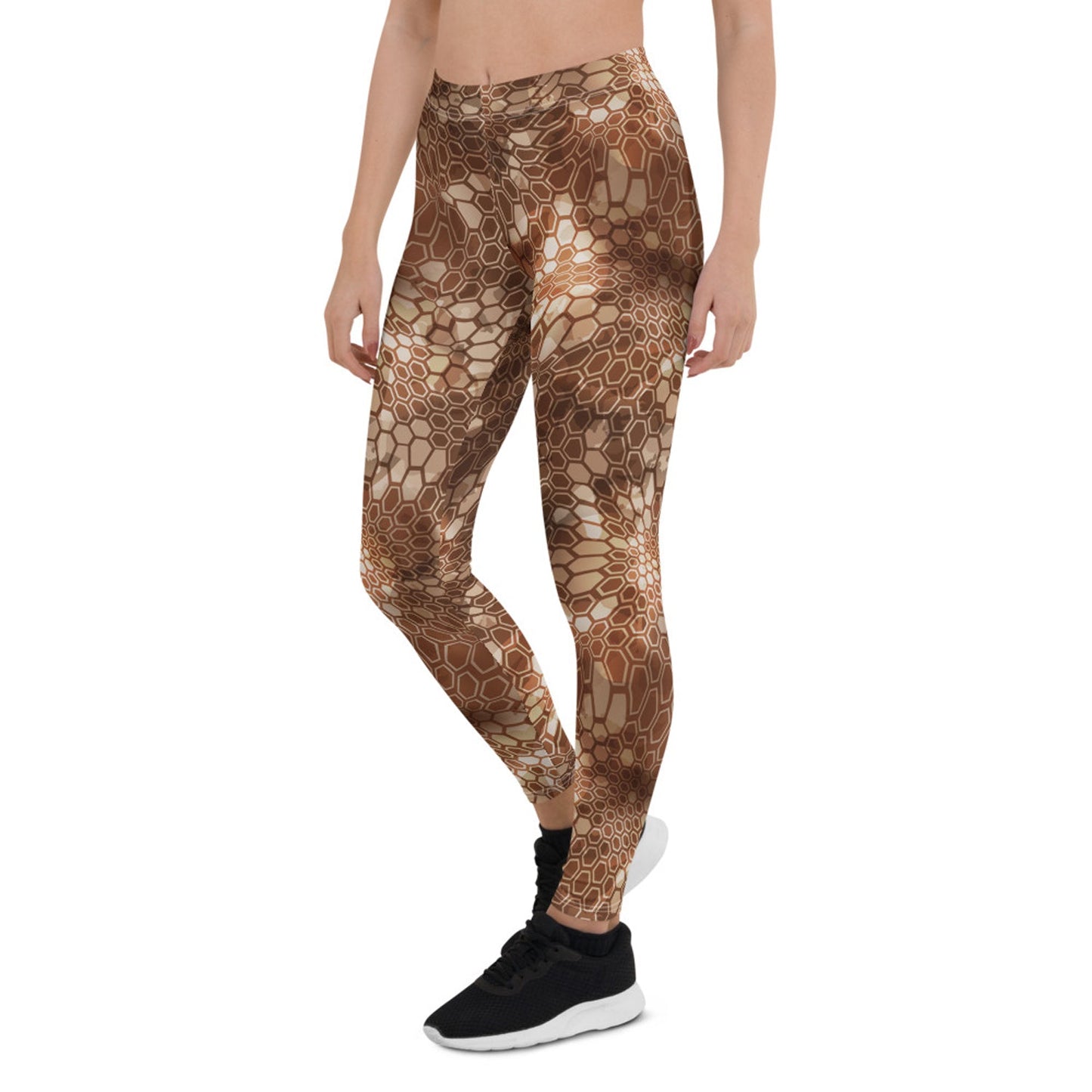 Brown Honeycomb Leggings for Women - Anna's Shop