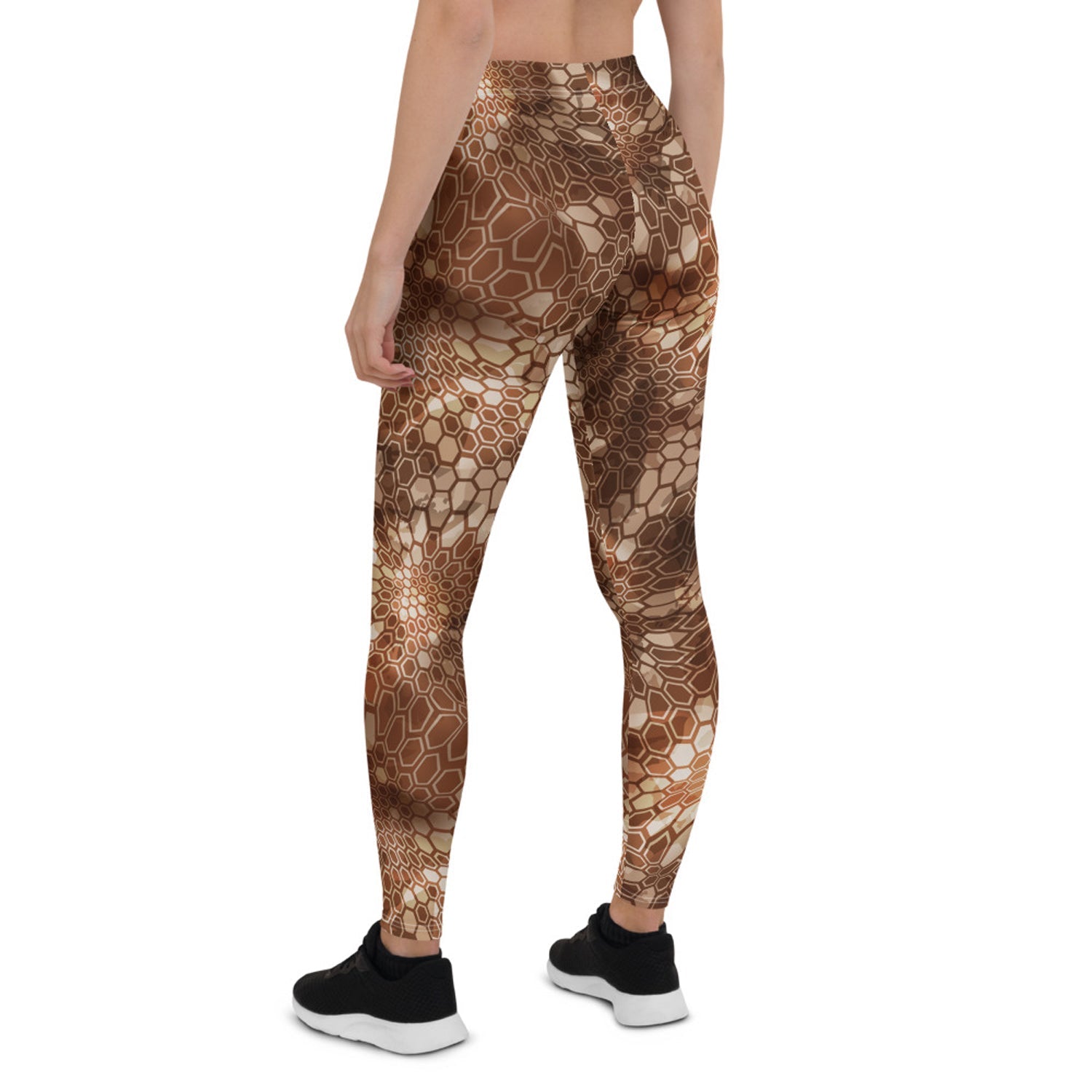 Brown Honeycomb Leggings for Women - Anna's Shop