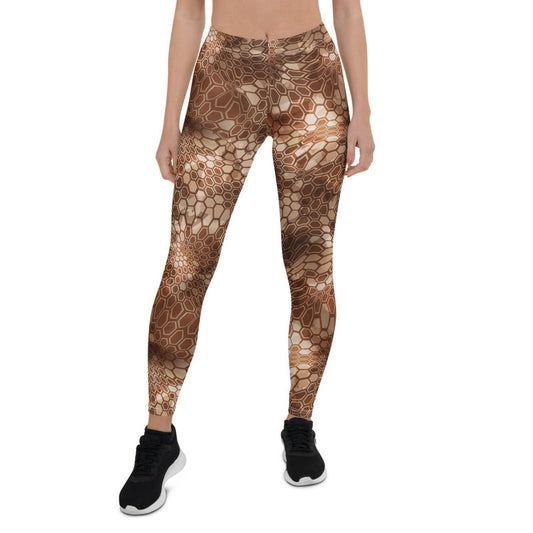 Brown Honeycomb Leggings for Women - Anna's Shop