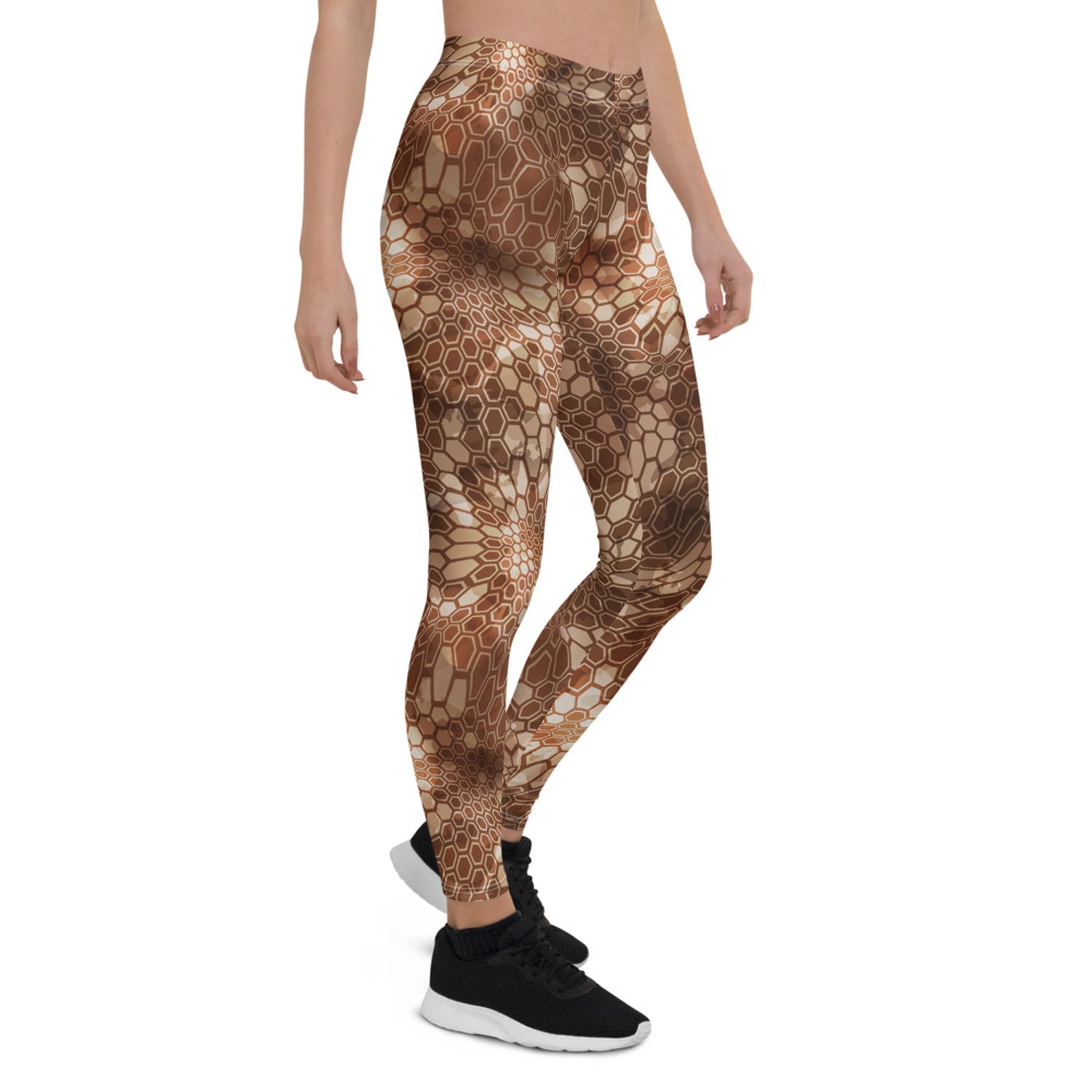 Brown Honeycomb Leggings for Women - Anna's Shop