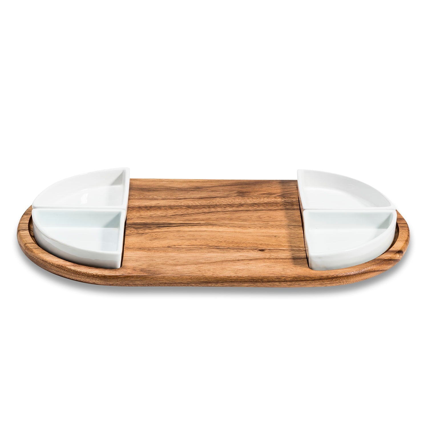 Charcuterie/ Serving Tray w/ 4 triangular ceramic bowls - Anna's Shop