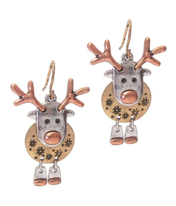 Christmas Rudolph Reindeer Earrings - Anna's Shop