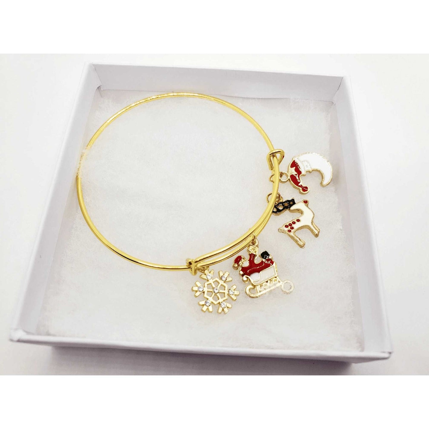 Christmas Snowflake Charm Bracelet - Gold - Anna's Shop