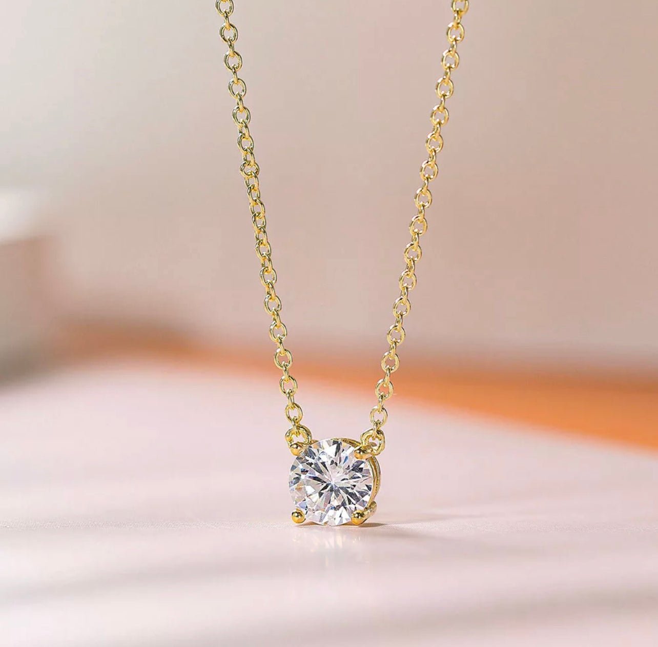 Classic Solitaire Necklaces. Silver or Gold. 10 necklaces per display. - Anna's Shop