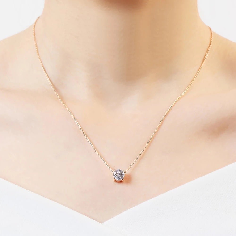 Classic Solitaire Necklaces. Silver or Gold. 10 necklaces per display. - Anna's Shop