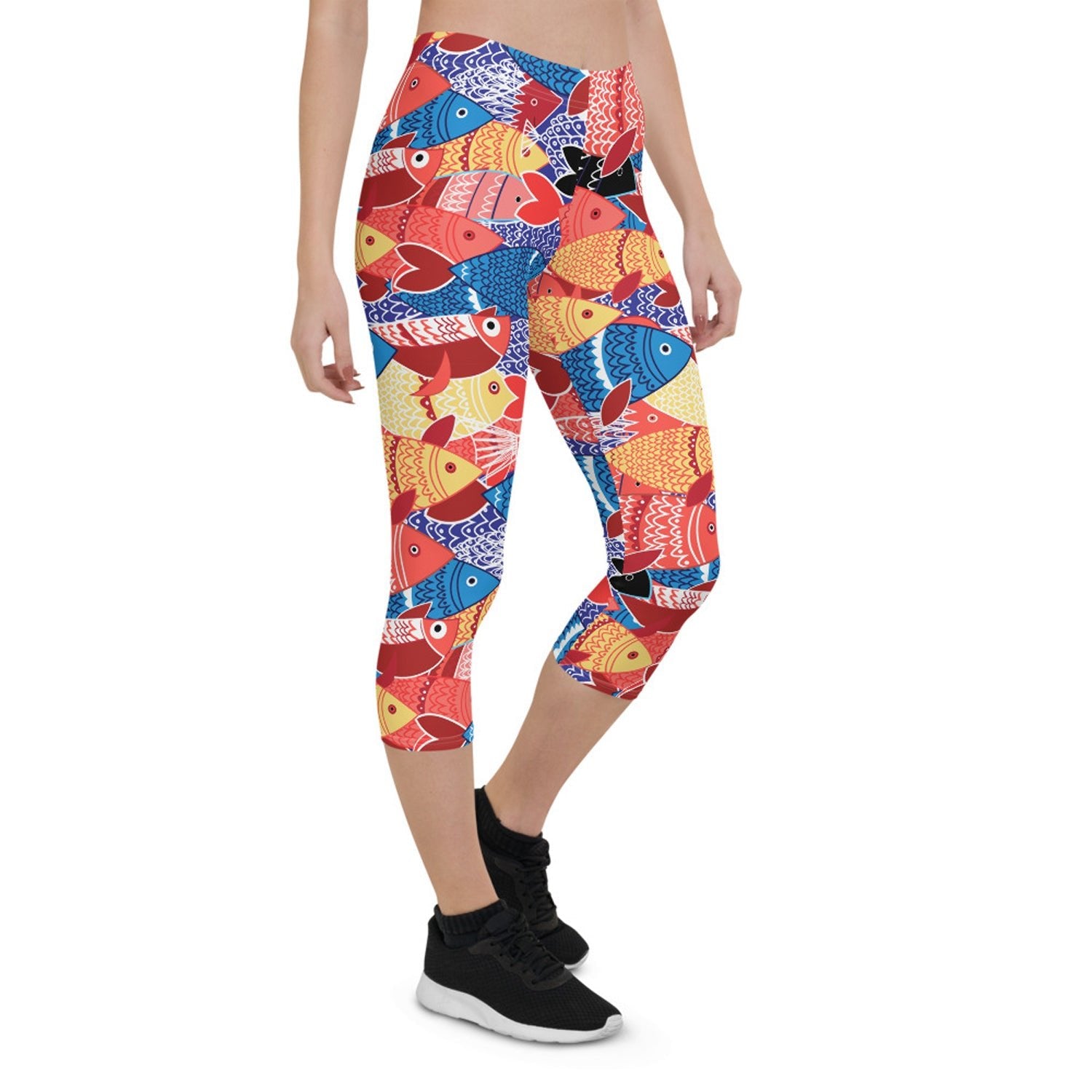 Colorful Fish Capri Leggings for Women - Anna's Shop