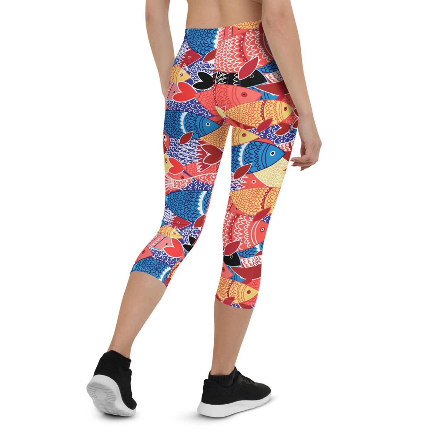 Colorful Fish Capri Leggings for Women - Anna's Shop