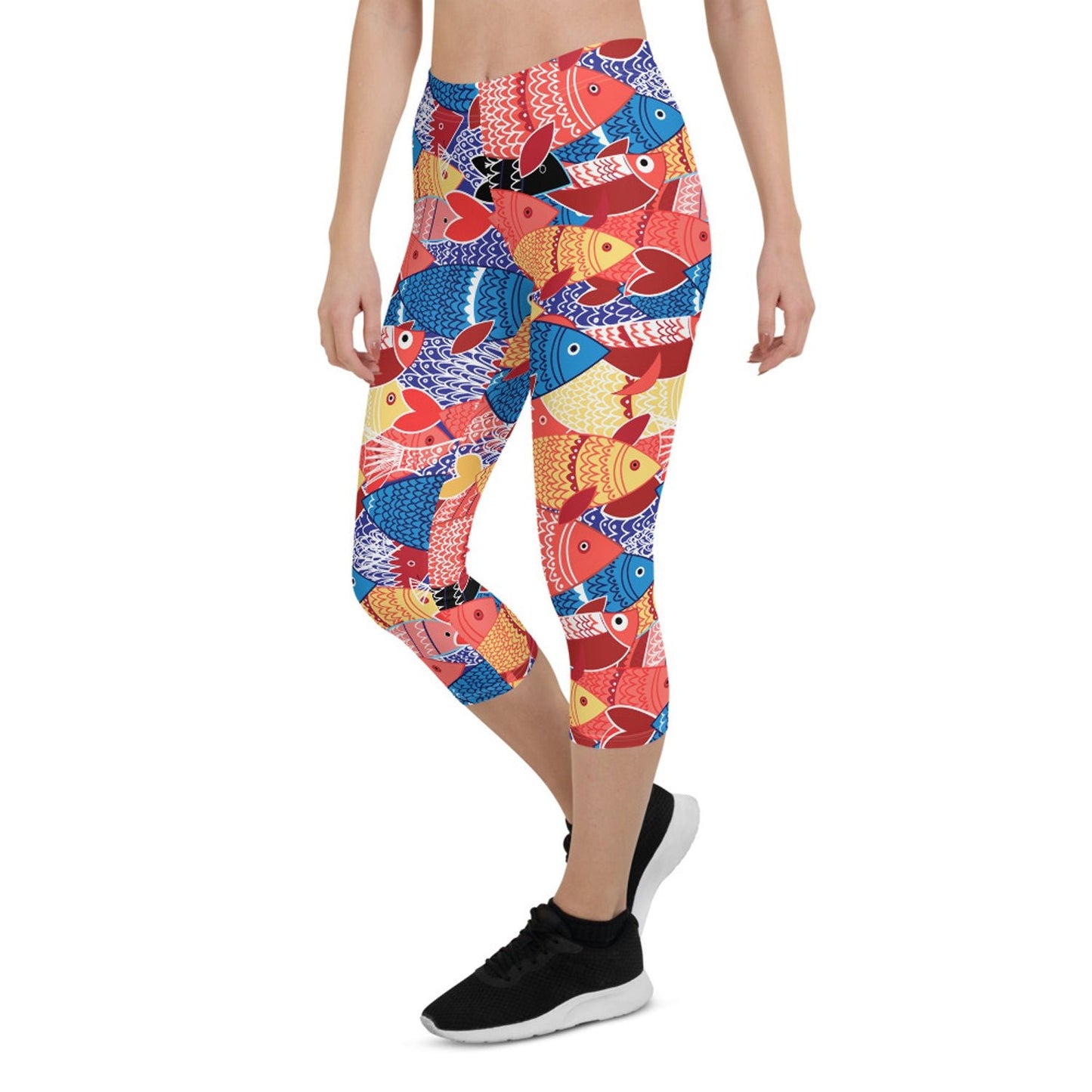 Colorful Fish Capri Leggings for Women - Anna's Shop