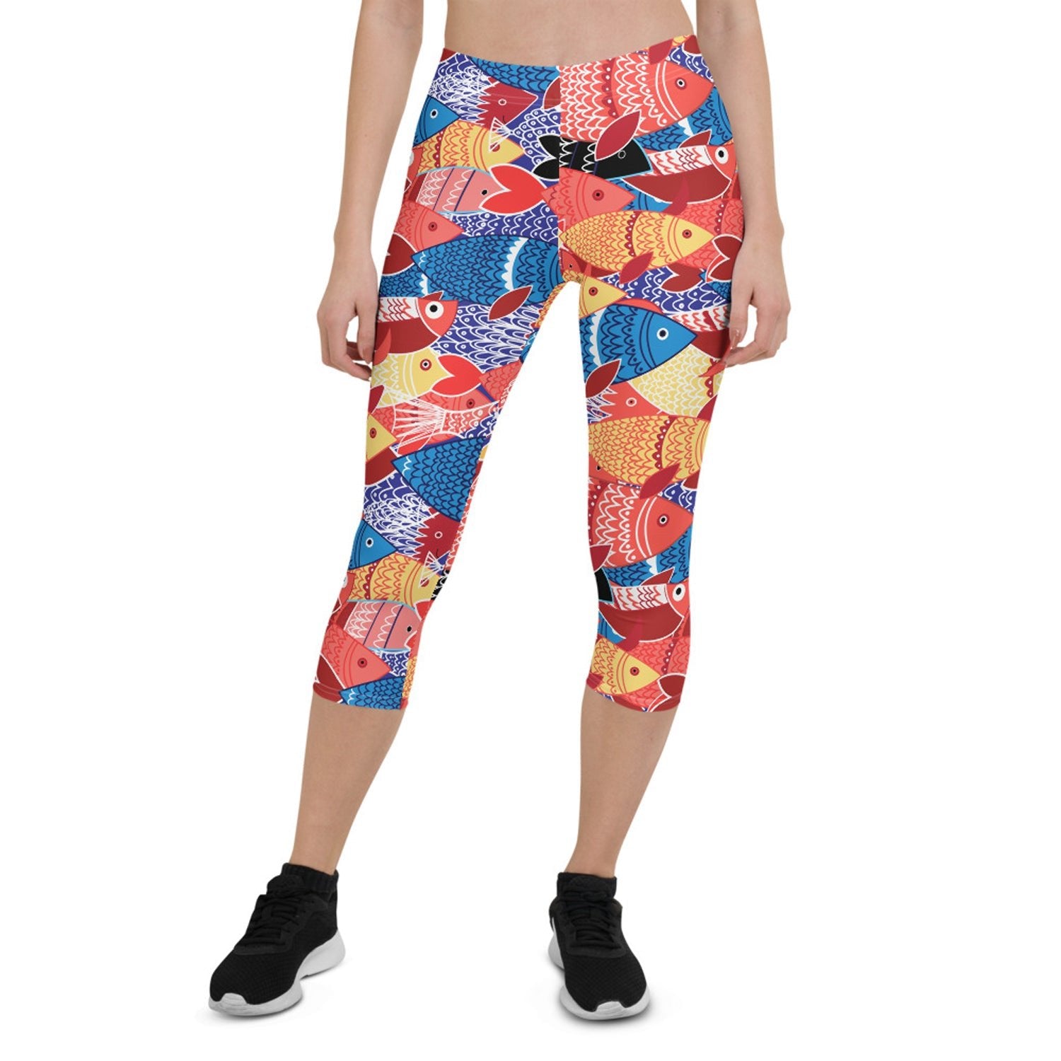 Colorful Fish Capri Leggings for Women - Anna's Shop