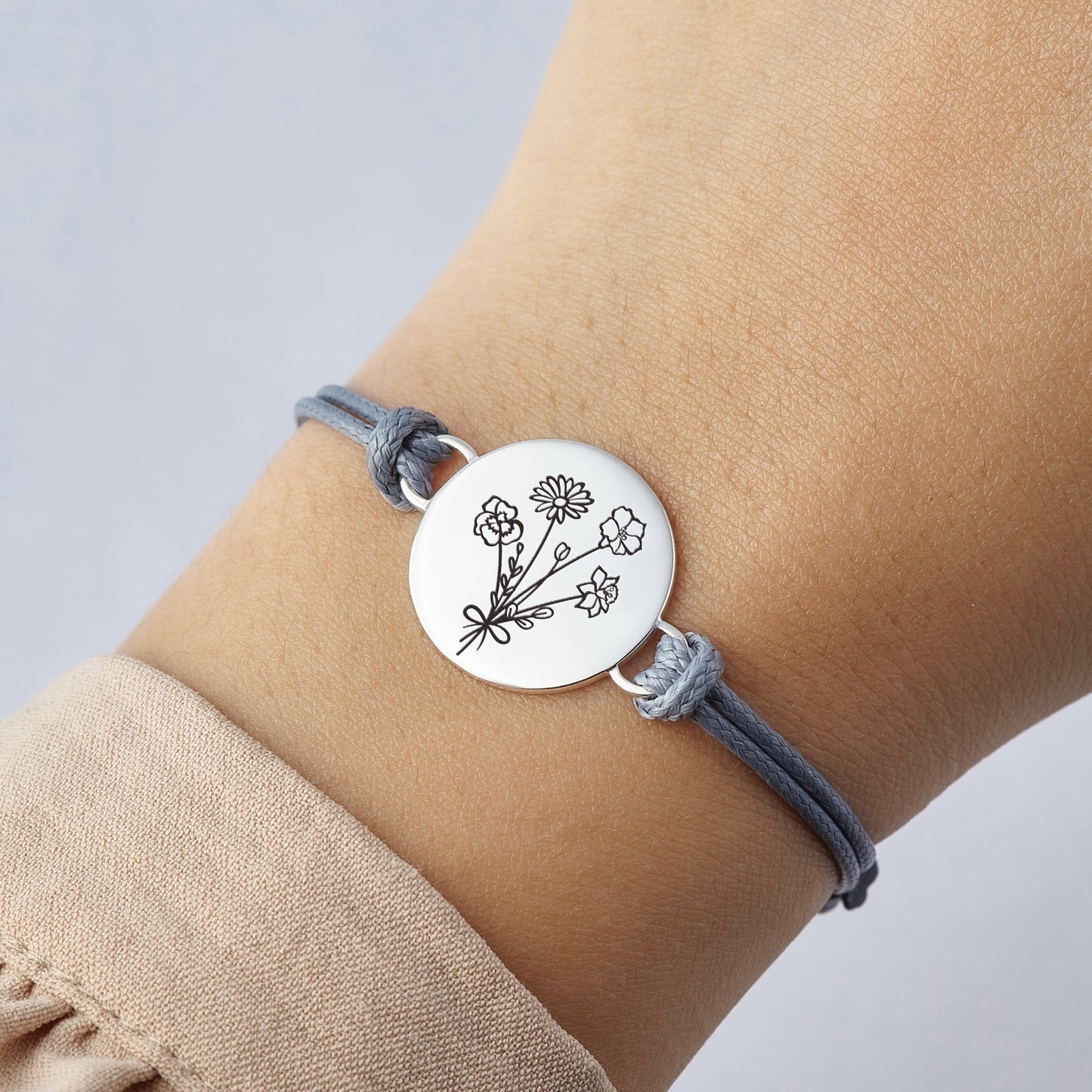 Combined Birth Month Flower Bracelet, Birthflower Gift,Mother Bracelet - Anna's Shop