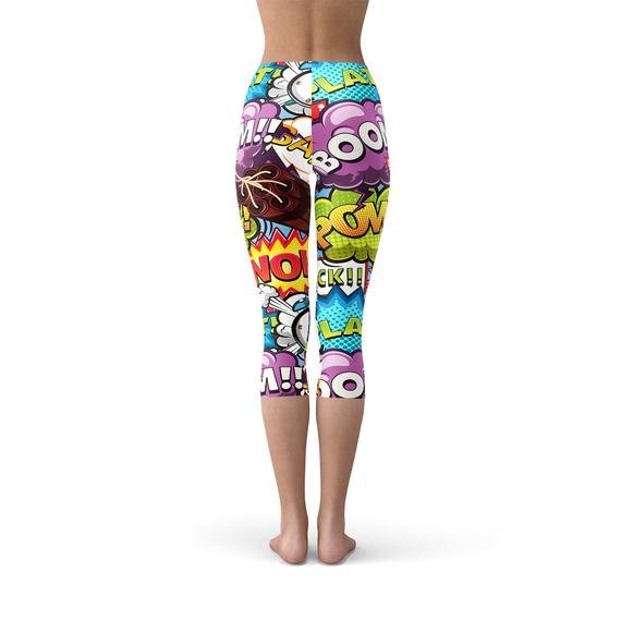 Comic Book Explosions Capri Leggings - Anna's Shop