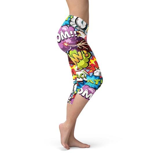 Comic Book Explosions Capri Leggings - Anna's Shop