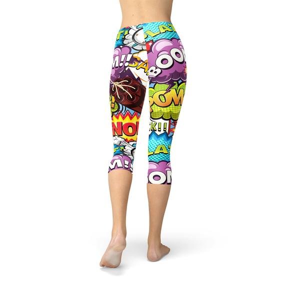 Comic Book Explosions Capri Leggings - Anna's Shop