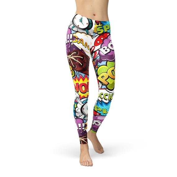 Comic Book Explosions Leggings - Anna's Shop