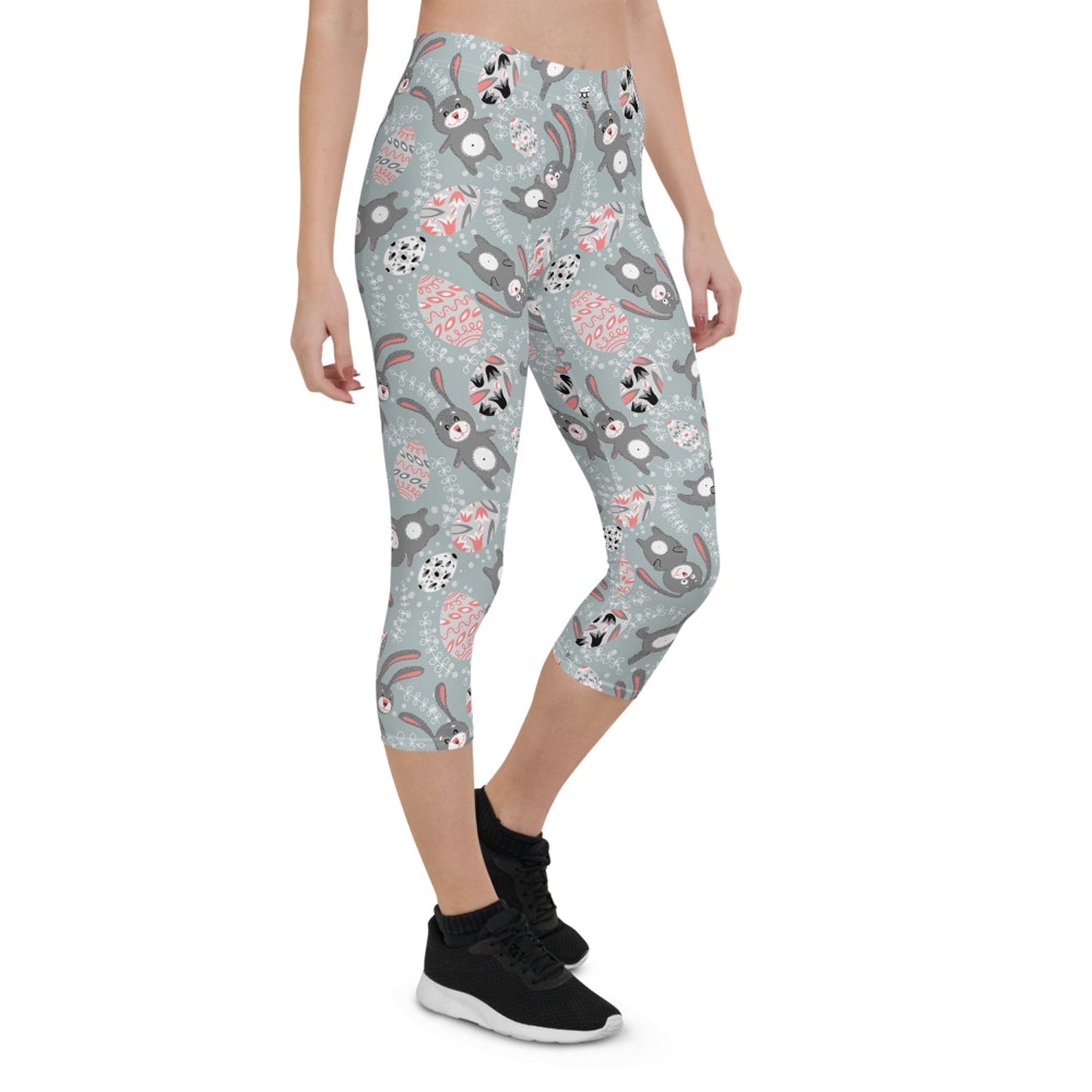 Cute Easter Bunny Capri Leggings for Women - Anna's Shop