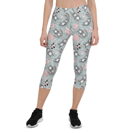 Cute Easter Bunny Capri Leggings for Women - Anna's Shop