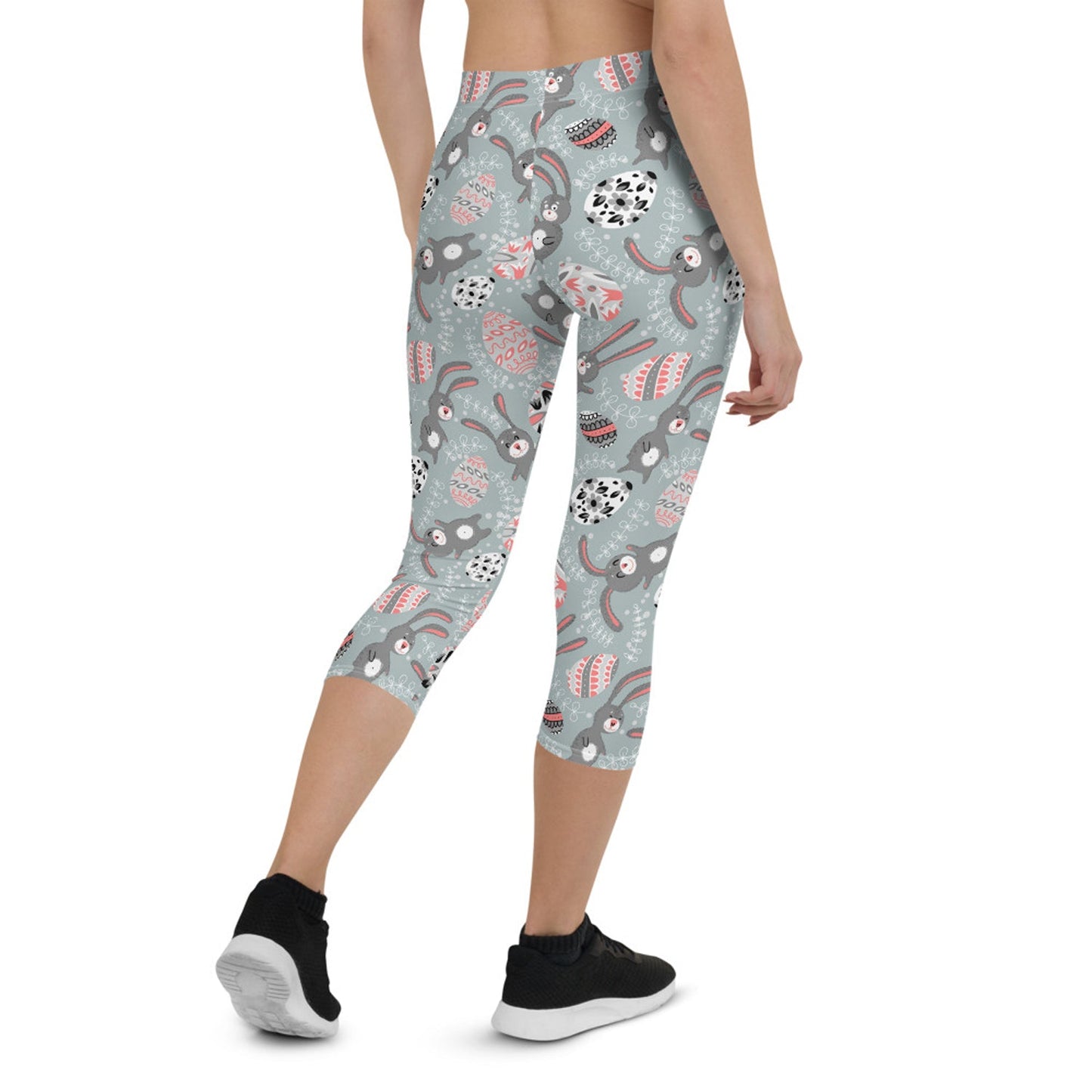 Cute Easter Bunny Capri Leggings for Women - Anna's Shop