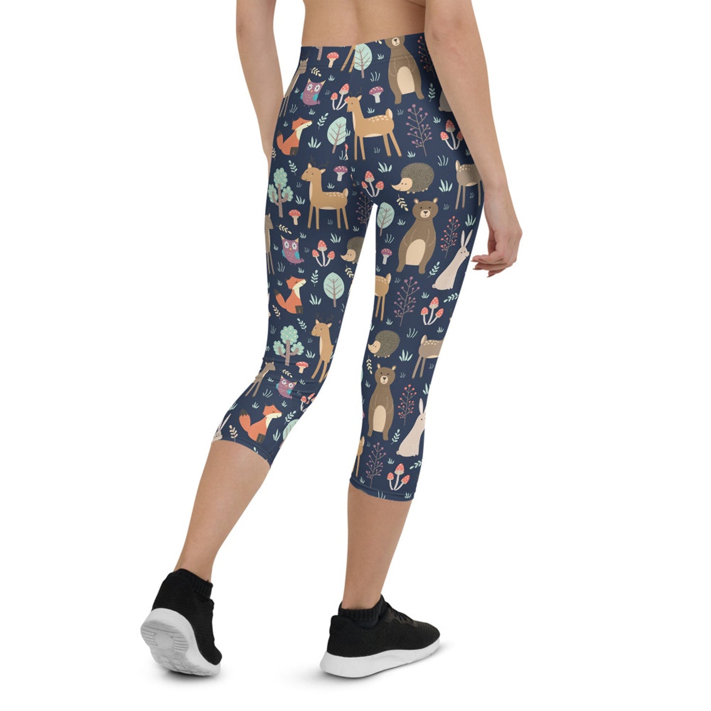 Cute Forest Animals Capri Leggings for Women - Anna's Shop