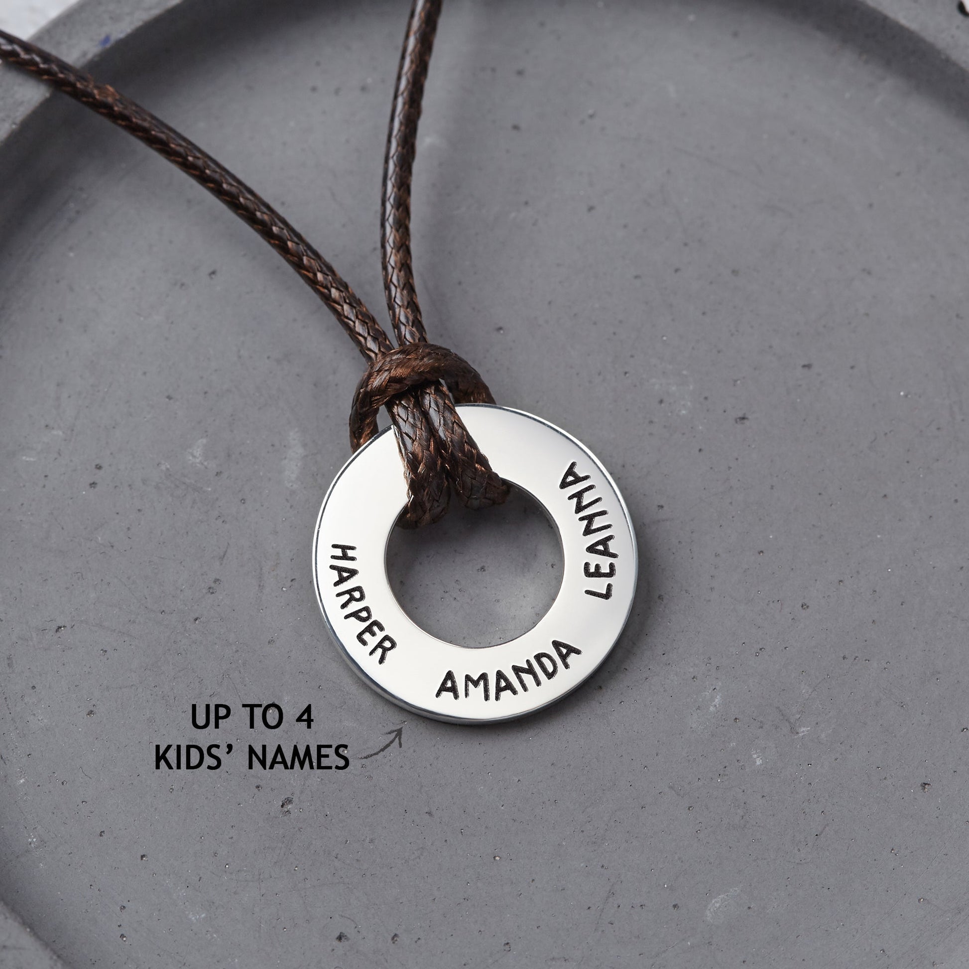 Dad Necklace With Kids Names, Engraved Dad Gift, Men Custom Necklace - Anna's Shop