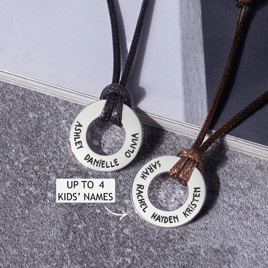 Dad Necklace With Kids Names, Engraved Dad Gift, Men Custom Necklace - Anna's Shop