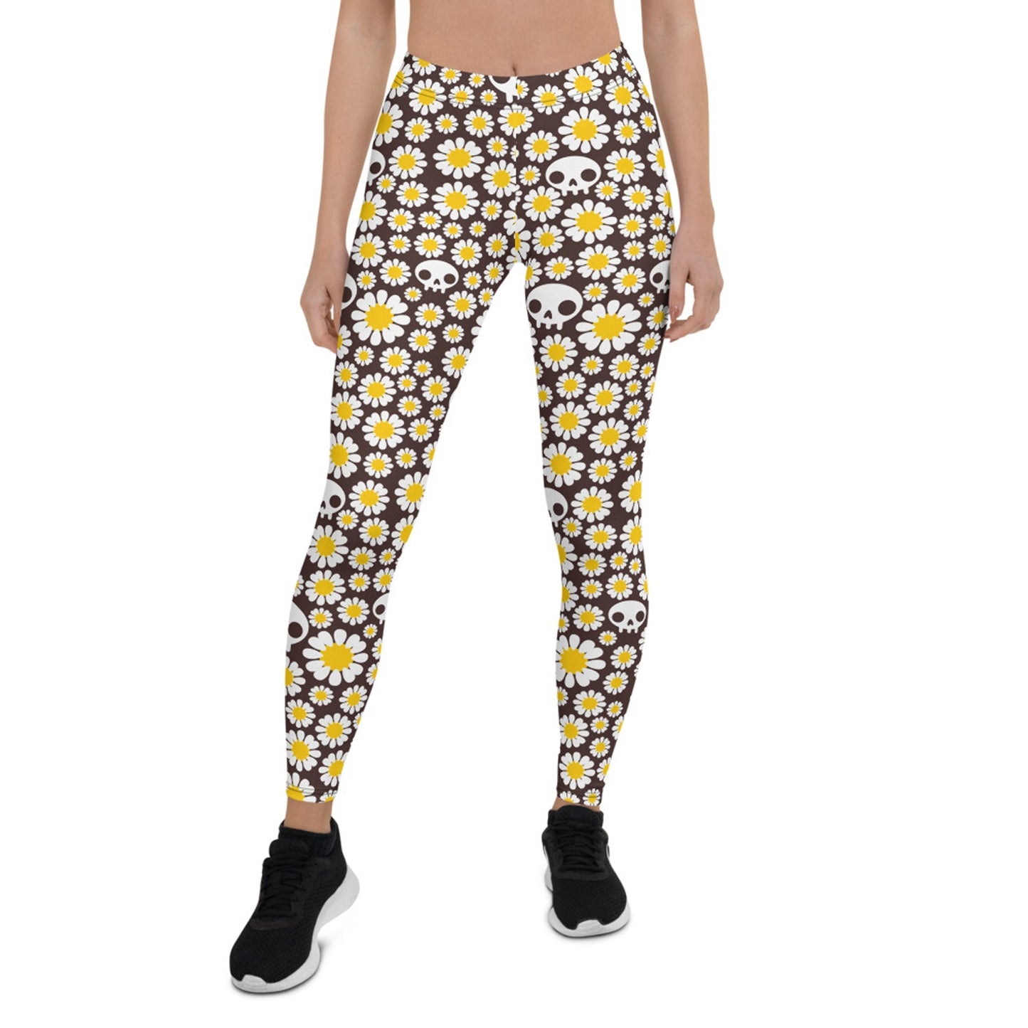 Daisies and Skulls Leggings for Women - Anna's Shop