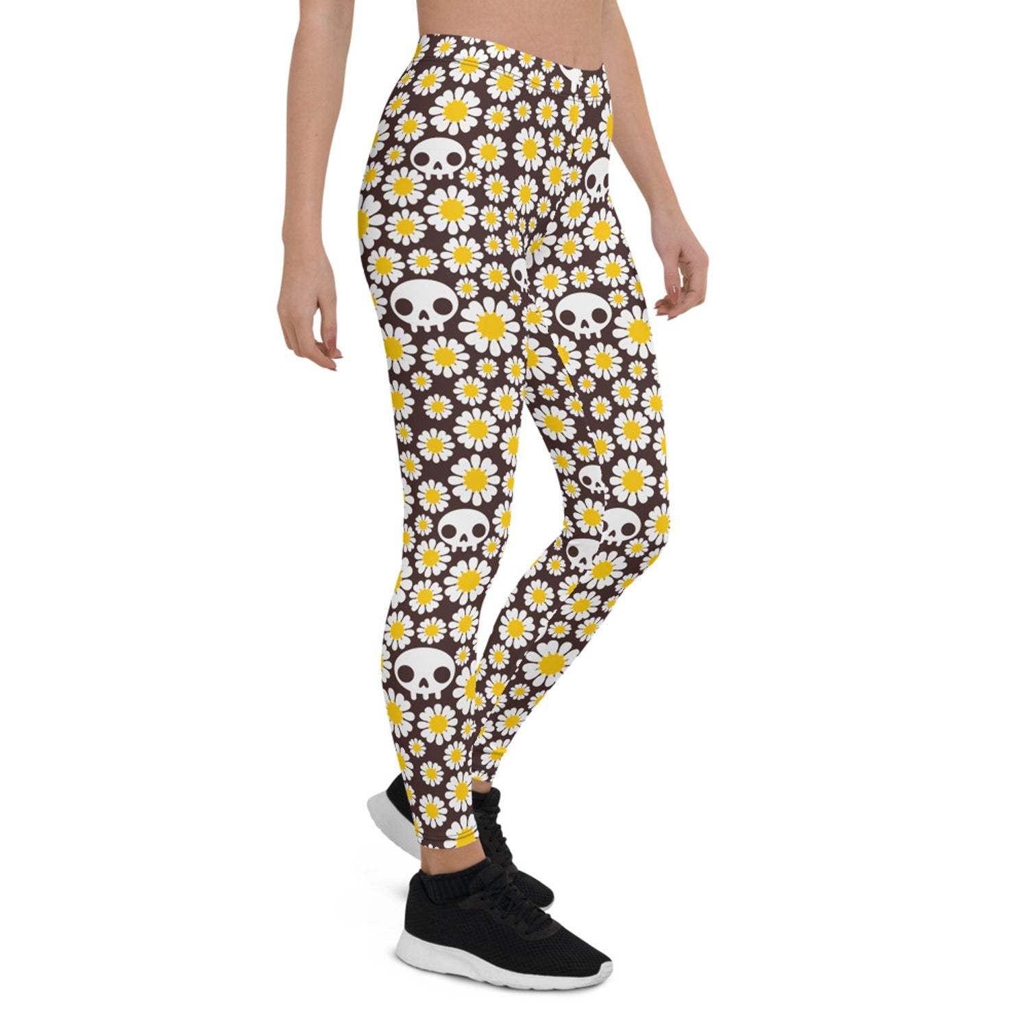 Daisies and Skulls Leggings for Women - Anna's Shop