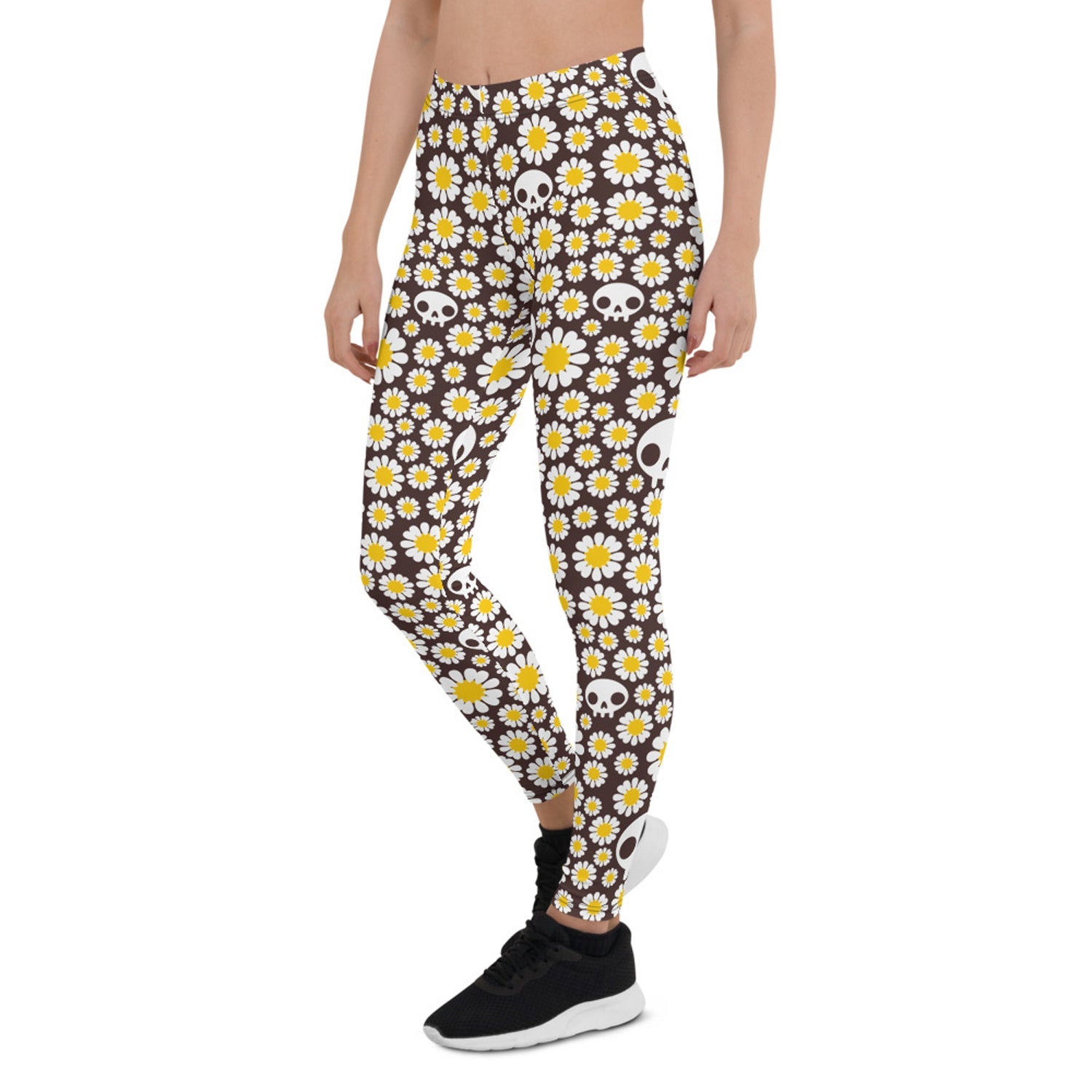 Daisies and Skulls Leggings for Women - Anna's Shop