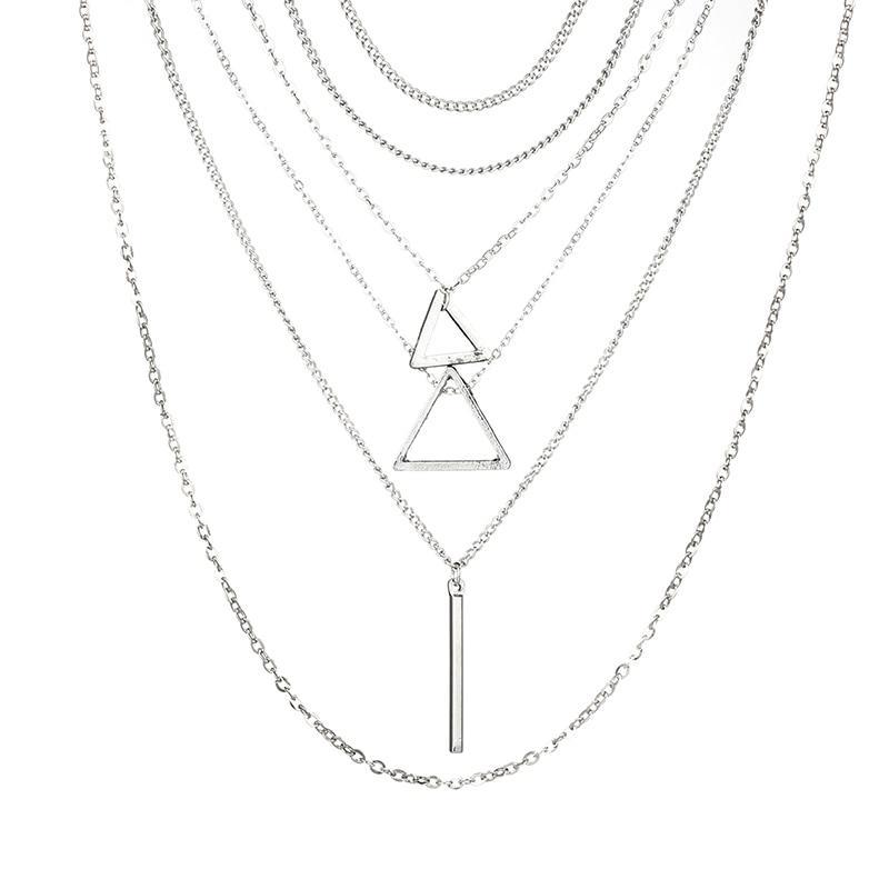 Double Triangle Multilayer Necklace - Anna's Shop